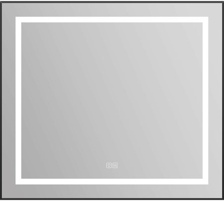 Зеркало BelBagno Kraft 88.5 SPC-KRAFT-885-785-TCH-WARM-NERO с подсветкой с подогревом Черное с сенсорным выключателем 