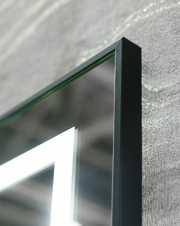 Зеркало BelBagno Kraft 88.5 SPC-KRAFT-885-785-TCH-WARM-NERO с подсветкой с подогревом Черное с сенсорным выключателем 