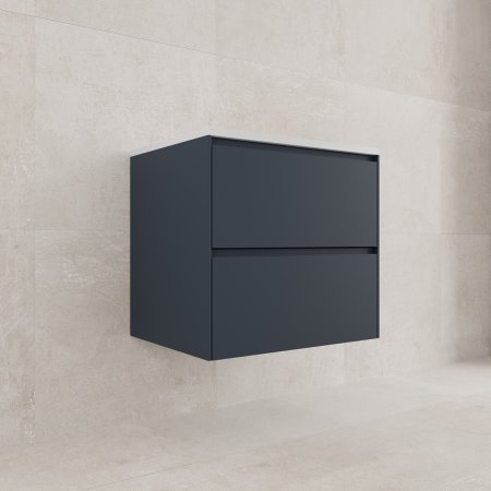 Тумба подвесная "ЛИМА 60" эмаль, под раковину LINE 60, 2 ящ., PLUS, графит 