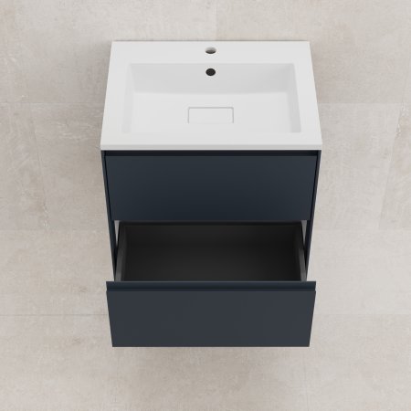 Тумба подвесная "ЛИМА 60" эмаль, под раковину LINE 60, 2 ящ., PLUS, графит 