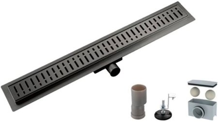 Душевой лоток Gappo G88007-39 с решеткой Оружейная сталь 