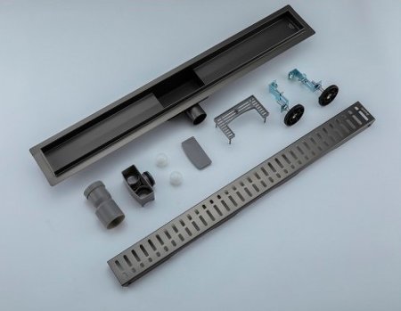 Душевой лоток Gappo G88007-39 с решеткой Оружейная сталь 