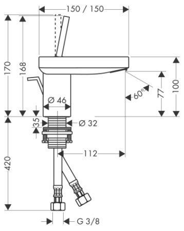 Смеситель Axor Starck X 10070000 для раковины 