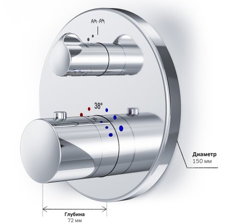 Смеситель для душа AM.PM Like F8075600 с термостатом Хром 
