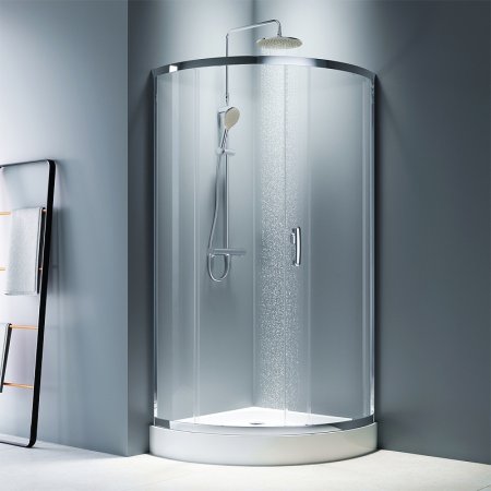 Душевой уголок AM.PM Like Solo Slide 90x90 W83G-315-090CT профиль Хром глянцевый стекло прозрачное 