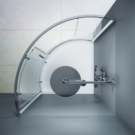 Душевой уголок AM.PM Like Solo Slide 90x90 W83G-315-090CT профиль Хром глянцевый стекло прозрачное 