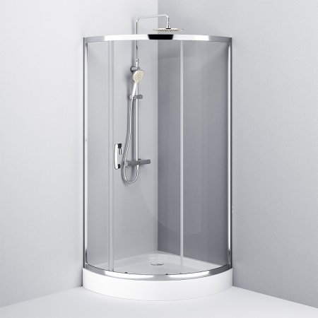 Душевой уголок AM.PM Like Solo Slide 90x90 W83G-315-090CT профиль Хром глянцевый стекло прозрачное 