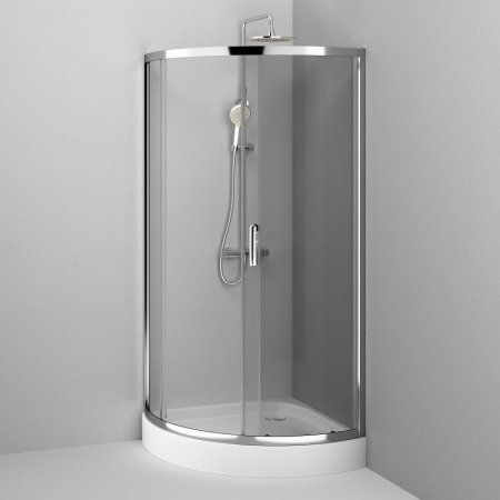 Душевой уголок AM.PM Like Solo Slide 90x90 W83G-315-090CT профиль Хром глянцевый стекло прозрачное 