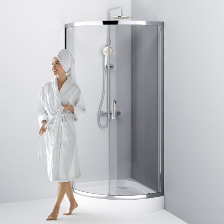 Душевой уголок AM.PM Like Solo Slide 90x90 W83G-315-090CT профиль Хром глянцевый стекло прозрачное 