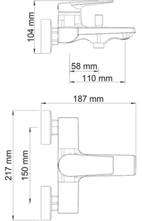 Смеситель WasserKRAFT Lopau 3201 для ванны с душем 