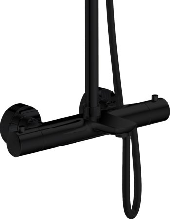 Душевая система Kaiser Cezar 05182-2 с термостатом Черная матовая 