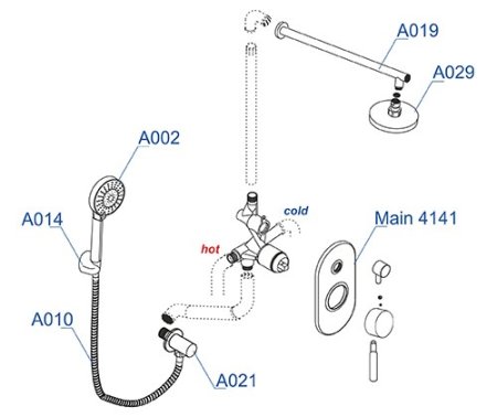 Душевой комплект WasserKRAFT A14129 