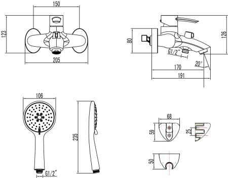 Смеситель для ванны Lemark Atlantiss (LM3254C) 