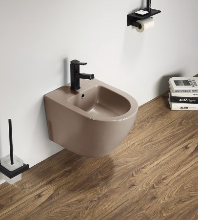 Биде CeramaLux В2342BDMC подвесное Капучино матовое 