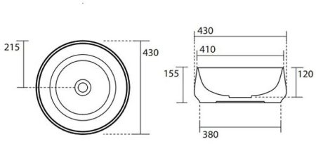 Раковина-чаша Kerasan F10 43 460431 Черная матовая 
