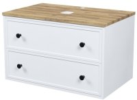 Тумба IDDIS подвесная, со столешницей, 80 см, белый матовый, Torr (TOR80WBi95K)