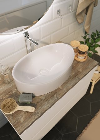 Раковина-чаша Marka One Roll 53 Polytitan У98808 Белая 