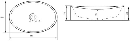 Раковина-чаша Marka One Roll 53 Polytitan У98808 Белая 