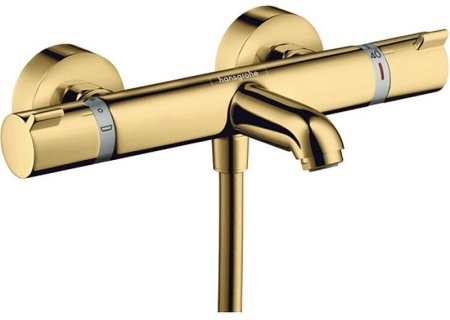 Смеситель для ванны Hansgrohe Ecostat Comfort 13114990 с термостатом Полированное золото 