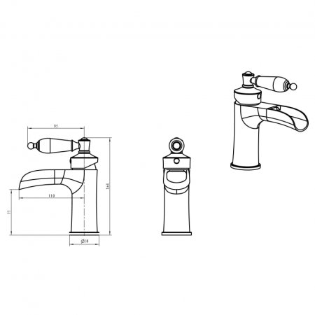 Смеситель для раковины Boheme Vogue Crystal 221-CRST Хром 