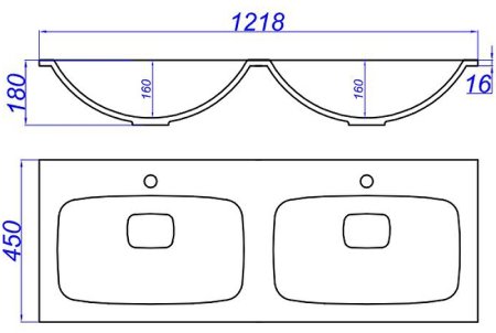 Раковина Aqwella Malaga 120 Duet Mal.12.04.D Белая 