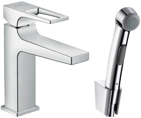 Смеситель для раковины Hansgrohe Metropol 74522000 с гигиеническим душем Хром 