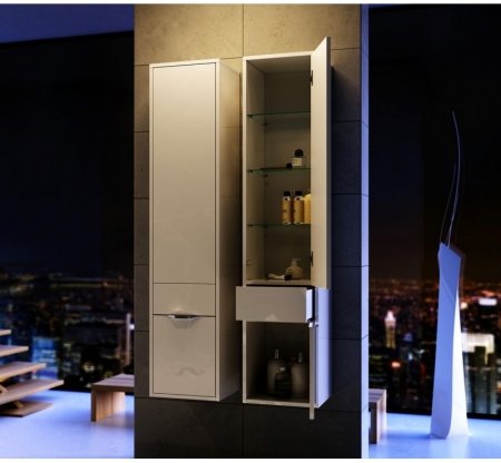 Шкаф пенал Aqwella 5 Stars Malaga 30 Mal.05.03/R Белый 