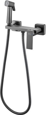 Гигиенический душ со смесителем Haiba оружейная сталь (HB5517-3) 