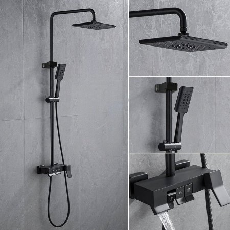 Душевая система ALMAes SDI-1814 Черная матовая 