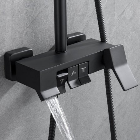 Душевая система ALMAes SDI-1814 Черная матовая 