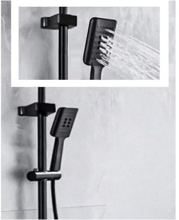 Душевая система ALMAes SDI-1814 Черная матовая 