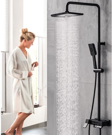 Душевая система ALMAes SDI-1814 Черная матовая 