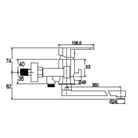Смеситель для ванны Kaiser Sonat 34155 универсальный Хром 