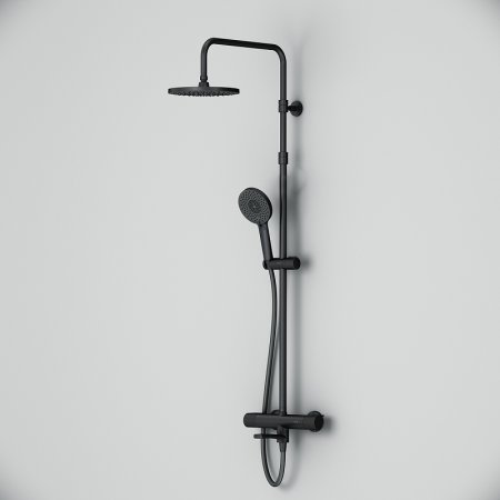 Душевая система AM.PM X-Joy F0785A522 с термостатом Черная матовая 