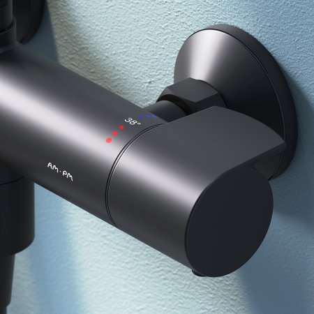 Душевая система AM.PM X-Joy F0785A522 с термостатом Черная матовая 