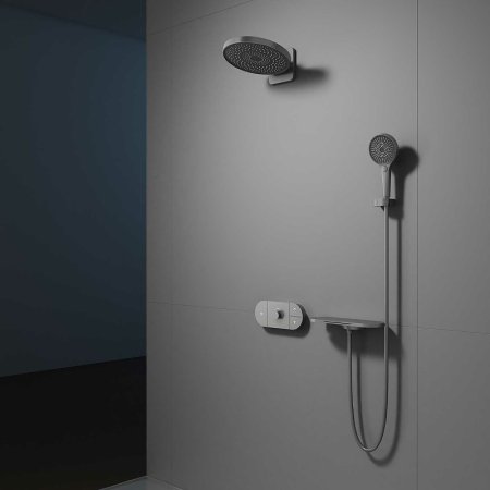 Душевая система Vincea Futura VSFW-2F12TGM с термостатом Вороненая сталь 