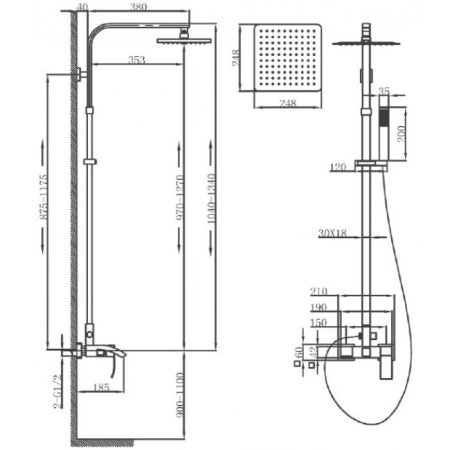 Душевая система Landberg LB-2324 Хром 