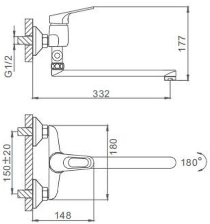 Смеситель для ванны Frap H13 F2113 универсальный Хром 