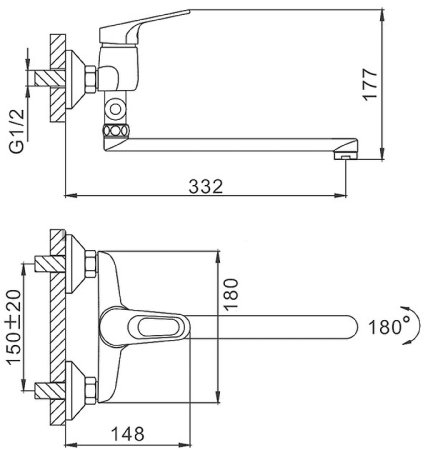 Смеситель для ванны Frap H13 F2113 универсальный Хром 