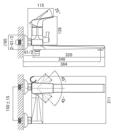 Смеситель D&K Hertz Rhein DA1293301 универсальный 