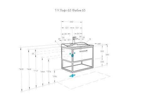 Тумба под раковину Aquaton Лофт Фабрик 65 1A242301LTDY0 подвесная Дуб кантри 