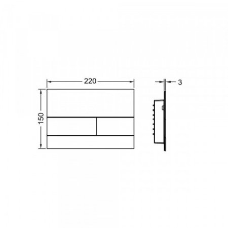 Металлическая панель смыва унитаза TECEsquare II 9240831, для системы с двойным смывом (Теце) 