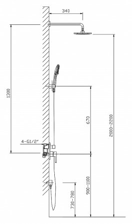 Душевой комплект Timo Selene SX-2069/00SM (1013) 