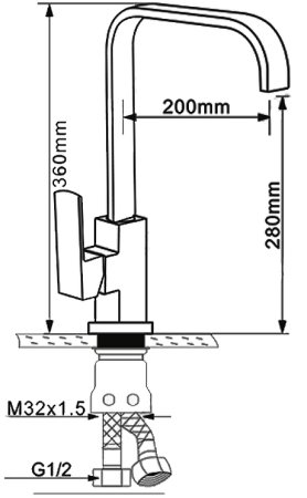 Смеситель для кухни Melana F8113 Сатин 