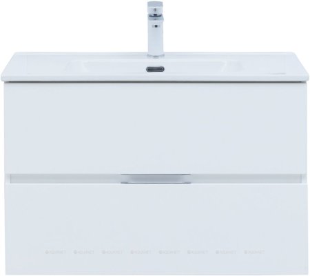 Тумба с раковиной Aquanet Алвита New 80 2 ящика, белый матовый 