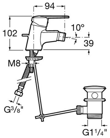 Смеситель для биде Roca Victoria 5A6N25C0M Хром 