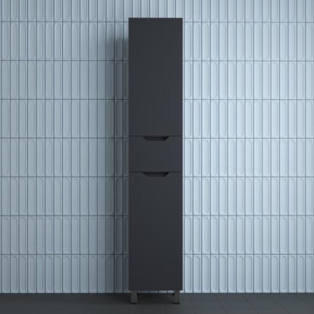 Пенал напольный Style Line "Остин" 360 см 1 ящик графит эмаль PLUS 