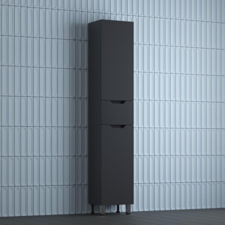 Пенал напольный Style Line "Остин" 360 см 1 ящик графит эмаль PLUS 