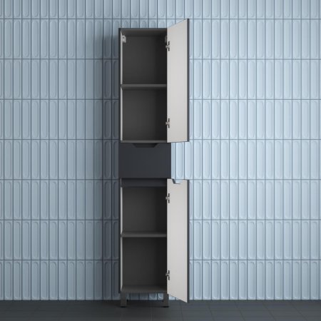 Пенал напольный Style Line "Остин" 360 см 1 ящик графит эмаль PLUS 