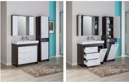 Зеркало-шкаф Aquanet Тиана 100 венге 